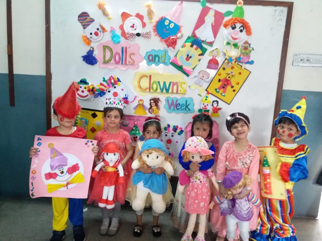 Preschoolers of Daroghawala Campus celebrating 'Dolls & Clowns Week'