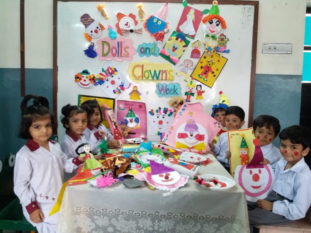 Preschoolers of Daroghawala Campus celebrating 'Dolls & Clowns Week'