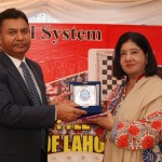 Guest of Honour, Mr. Nayyar Iqbal, receiving Souvenirs from MD LSS Dr. Salma Mian.